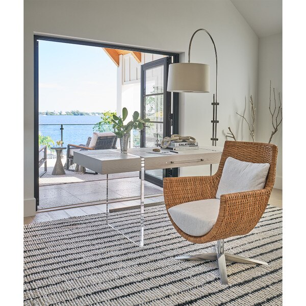 Arc Floor Lamp With Fabric Shade